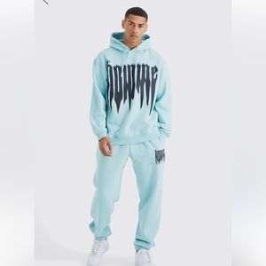 Oversized Homme Drip Print
Hooded Tracksuit